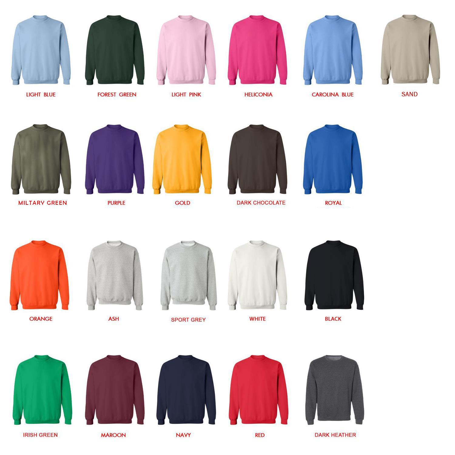 sweatshirt color chart - Boruto Store