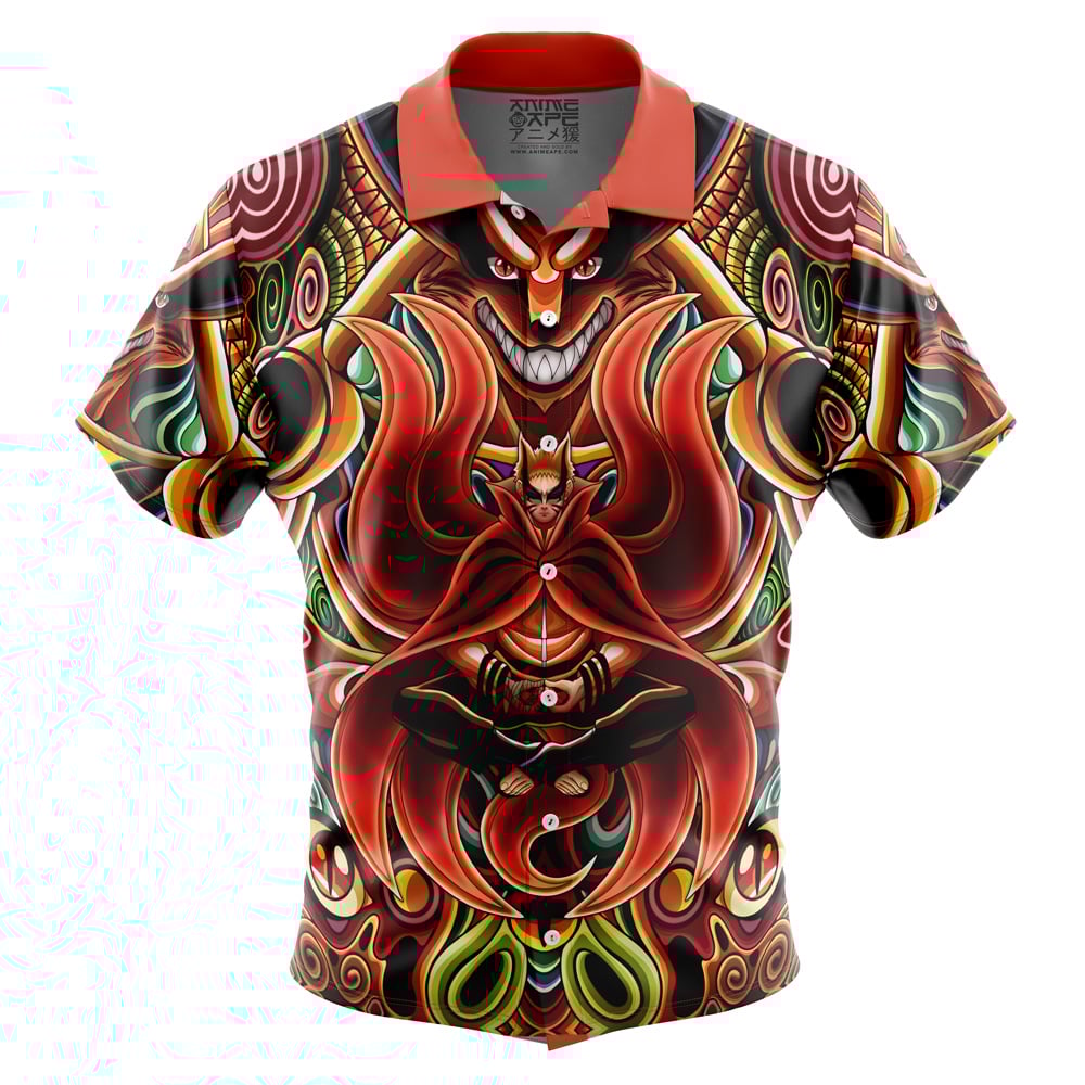 trippy uzumaki shippuden baryon mode boruto button up hawaiian shirt 1 - Boruto Store